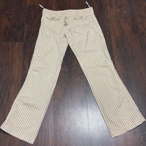 Karen Millen Beige striped Flare Leg Jeans & piping details Vintage 90s Y2K 4